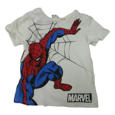 98-104-es fehér póló - Spiderman - Pókember - H&M (használtabb)