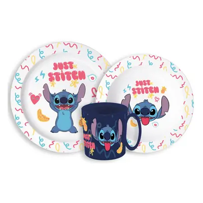 Disney Lilo és Stitch Palms étkészlet, micro műanyag szett bögrével 265 ml - ÚJ