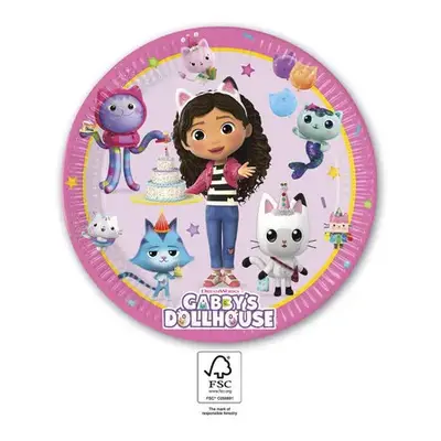 Gabi babaháza Friends papírtányér 8 db-os 23 cm FSC - ÚJ