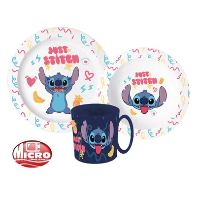 Disney Lilo és Stitch Palms étkészlet, micro műanyag szett bögrével 350 ml - ÚJ