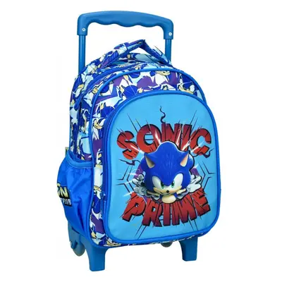 Sonic a sündisznó Prime gurulós ovis hátizsák, táska 30 cm - ÚJ