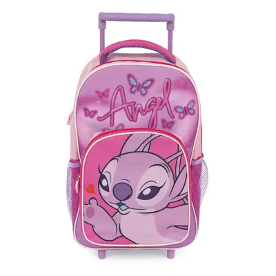 Disney Lilo és Stitch, A csillagkutya Pink Angel gurulós ovis hátizsák, táska 36 cm - ÚJ