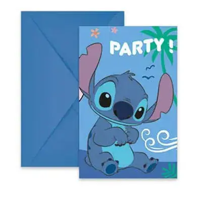 Disney Lilo és Stitch, A csillagkutya Angel party meghívó 6 db-os FSC - ÚJ