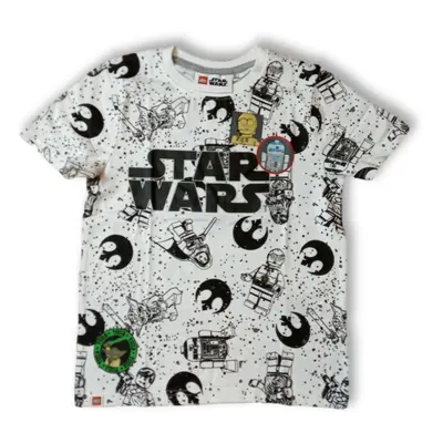 104-es fehér alapon mintás póló - Star Wars - Lego - ÚJ