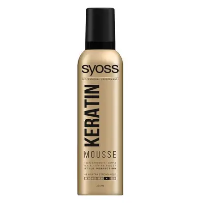 Keratinos Formázó Hajhab Erős Rögzítéssel - Syoss Professional Performance Keratin Mousse, 250 m