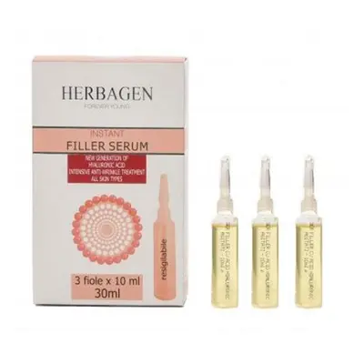 Szérum Filler Hialuronsavval és Konjac Kivonattal Herbagen, 3 fiola x 10 ml