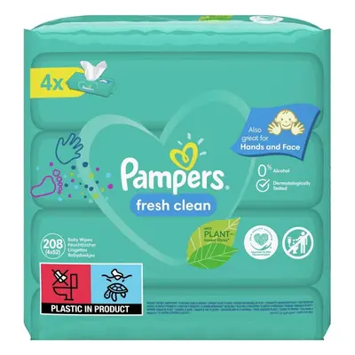 Pampers Fresh Clean nedves törlőkendő gyerekeknek 4 x 52 db