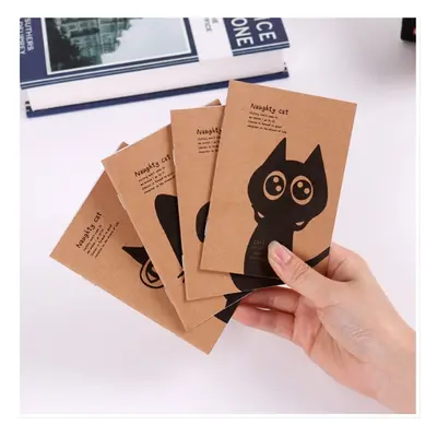 Mini Blank Notebook Office Supplies School Creative Kraft Paper Cat Style Memo Notepad