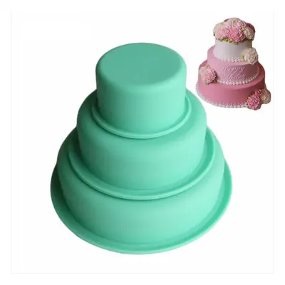 Three layer round cake mold silicone baking mold pizza cake chassis