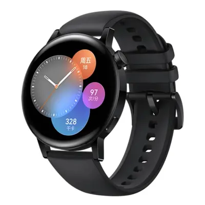 HUAWEI WATCH GT 3 Smart Watch 42mm Black Rubber Wristband, 1.32 inch AMOLED Screen(CN Version)