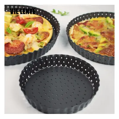 BM1075 perforated pizza baking pan kitchen carbon steel non-stick fruit pie mold baking pan