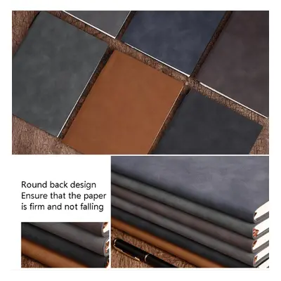 2 copies for sale Business notebook PU retro soft leather office notepad, cover color: dark gray