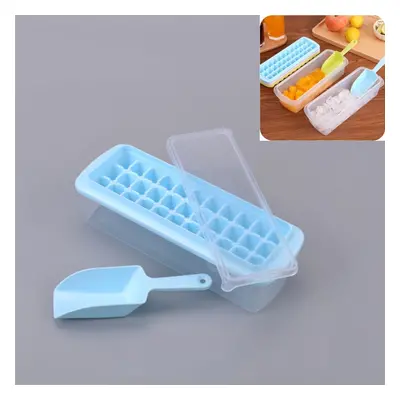 Creative 33 grid DIY ice cube box plastic homemade ice cube mold with cover&shovel