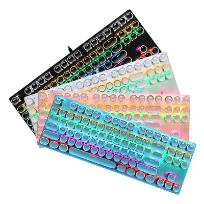 Cross-border RGB gaming mechanical keyboard 87 keys backlit notebook office usb e-sports punk wi