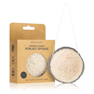 BrushArt Home Salon Double-sided konjac sponge gyengéd hámlasztó szivacs Charcoal & Walnut