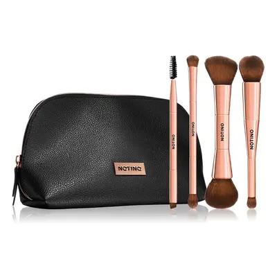 Notino Luxe Collection Double sided brush set with cosmetic bag Ecsetkészlet táskával