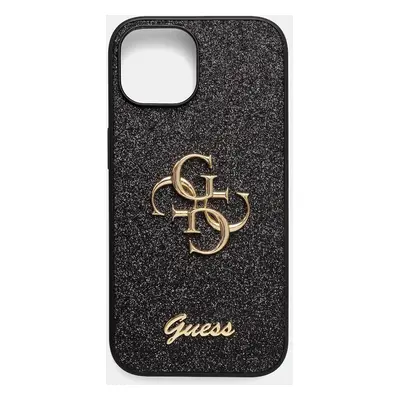 Guess telefon tok iPhone 15 / 14 / 13 6.1" fekete, GUHCP15SHG4SGK