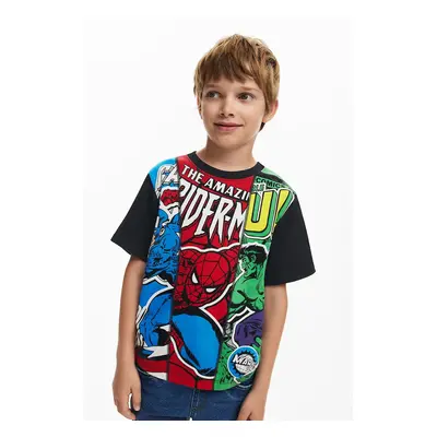 Desigual gyerek pamut póló x Marvel piros, mintás, 25SBTK06