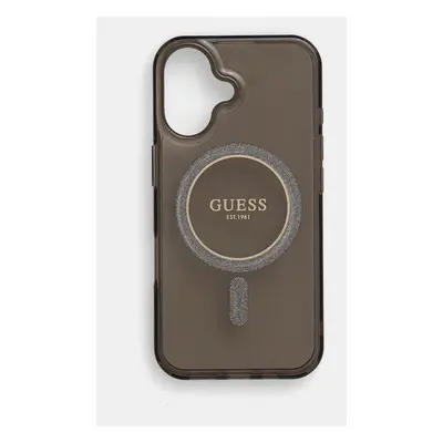 Guess telefon tok iPhone 16 6.1 fekete, GUHMP16SHFGEREK