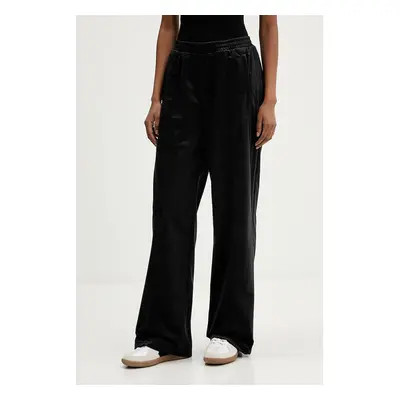 adidas Originals velúr melegítőnadrág Velvet Tp fekete, sima, JV7508