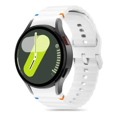 Tech-Protect Silicone Sport szíj Samsung Galaxy Watch 4 / 5 / 5 Pro / 6 / 7 / FE, white