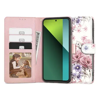 Tech-Protect Wallet könyv tok Xiaomi Redmi Note 13 Pro 5G / Poco X6 5G, blossom flower