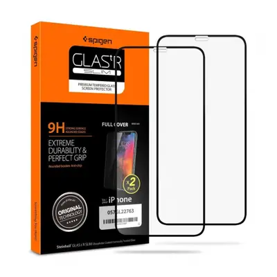 Spigen Full Cover Tr Slim 2-pack üvegfólia iPhone 11 Pro / XS / X, fekete (057GL23120)