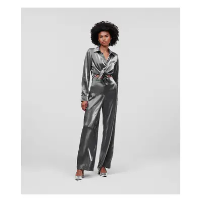 Overál Karl Lagerfeld Iridescent Evening Jumpsuit Silver