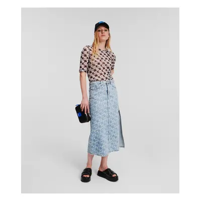 Szoknya Karl Lagerfeld Jeans Klj Monogram Denim Maxi Skirt Light Blue