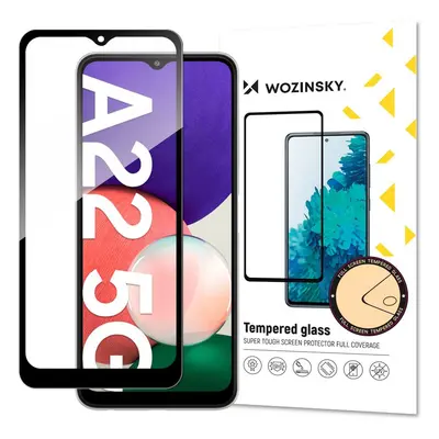 5D Edzett üveg a Samsung Galaxy A22 5G telefonhoz, fekete