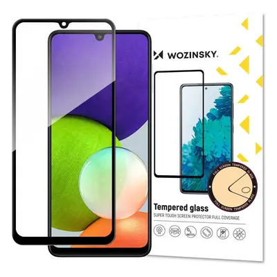 5D Edzett üveg a Samsung Galaxy A22 4G telefonhoz, fekete