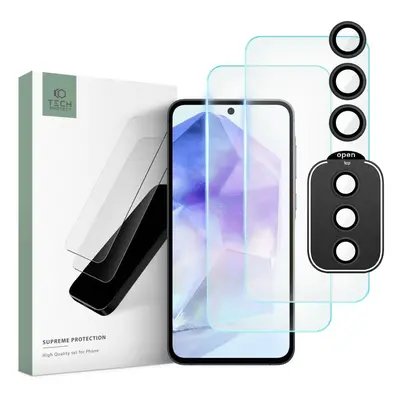 Tech-Protect Supreme készlet, db edzett üveg + lencse üveg, Samsung Galaxy A55 5G