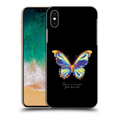 Átlátszó szilikon tok az alábbi mobiltelefonokra Apple iPhone X/XS - Diamanty Black