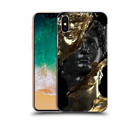 Fekete szilikon tok az alábbi mobiltelefonokra Apple iPhone X/XS - Gold - Black