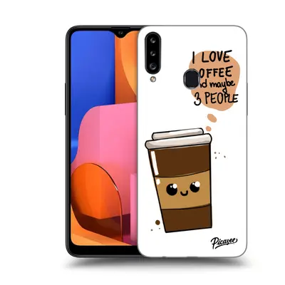 Átlátszó szilikon tok az alábbi mobiltelefonokra Samsung Galaxy A20s - Cute coffee