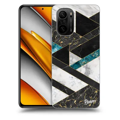 Fekete szilikon tok az alábbi mobiltelefonokra Xiaomi Poco F3 - Dark geometry