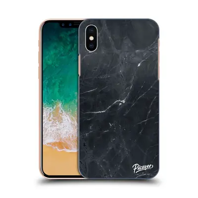 Fekete szilikon tok az alábbi mobiltelefonokra Apple iPhone X/XS - Black marble