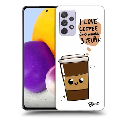 Fekete szilikon tok az alábbi mobiltelefonokra Samsung Galaxy A72 A725F - Cute coffee