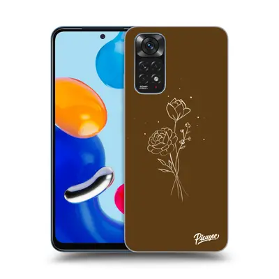 Fekete szilikon tok az alábbi mobiltelefonokra Xiaomi Redmi Note 11S 4G - Brown flowers