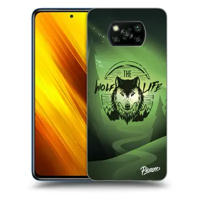 Fekete szilikon tok az alábbi mobiltelefonokra Xiaomi Poco X3 - Wolf life