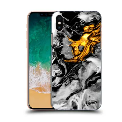 Fekete szilikon tok az alábbi mobiltelefonokra Apple iPhone X/XS - Black Gold