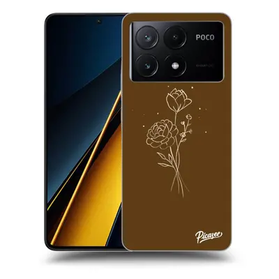 Fekete szilikon tok az alábbi mobiltelefonokra Xiaomi Poco X6 Pro - Brown flowers