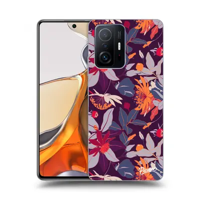 Fekete szilikon tok az alábbi mobiltelefonokra Xiaomi 11T Pro - Purple Leaf