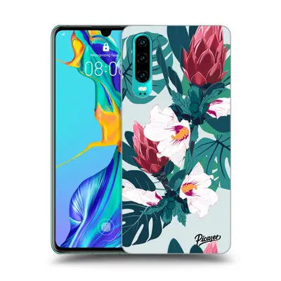 Fekete szilikon tok az alábbi mobiltelefonokra Huawei P30 - Rhododendron