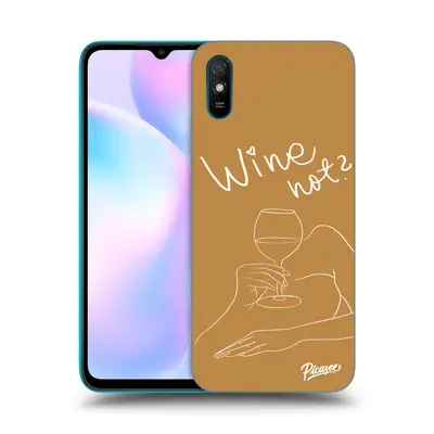 Fekete szilikon tok az alábbi mobiltelefonokra Xiaomi Redmi 9AT - Wine not