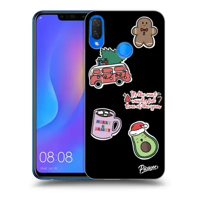 Fekete szilikon tok az alábbi mobiltelefonokra Huawei Nova 3i - Christmas Stickers