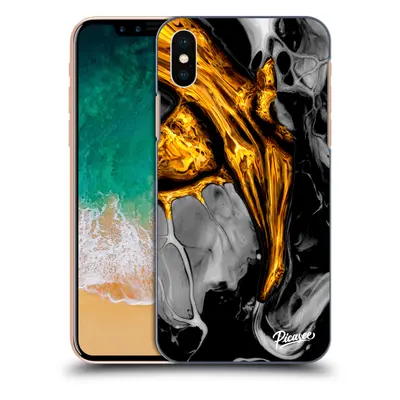 Fekete szilikon tok az alábbi mobiltelefonokra Apple iPhone X/XS - Black Gold