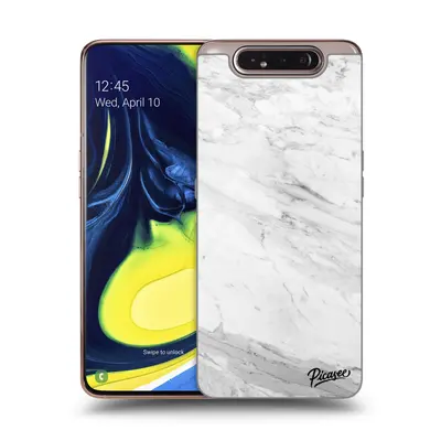 Átlátszó szilikon tok az alábbi mobiltelefonokra Samsung Galaxy A80 A805F - White marble