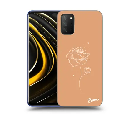 Fekete szilikon tok az alábbi mobiltelefonokra Xiaomi Poco M3 - Peonies