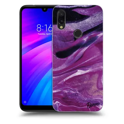 Fekete szilikon tok az alábbi mobiltelefonokra Xiaomi Redmi - Purple glitter